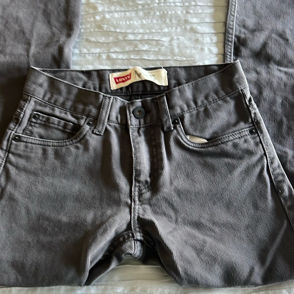 Boys Levi’s gray corduroy five 1110 regular skinny jeans